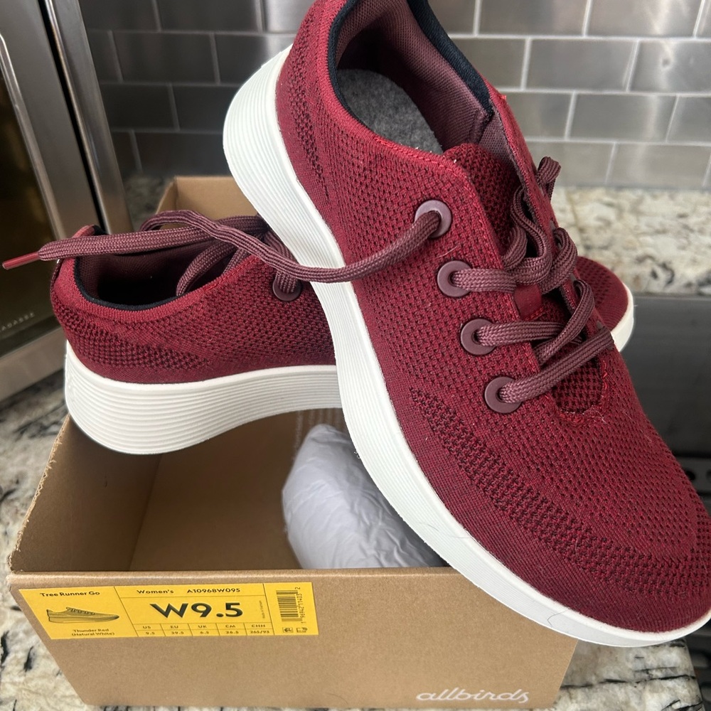 Allbirds Thunder burgundy Tree Runner Go Sneakers